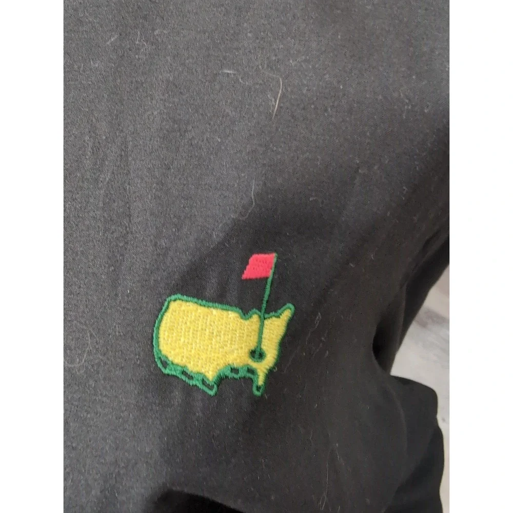Masters Collection Men L Black Pullover Windbreaker Snap Button Golf Preppy